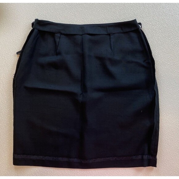NWT Jones New York Straight Skirt Women's Black 100% Silk Size 6 Side Zipper - Picture 4 of 9
